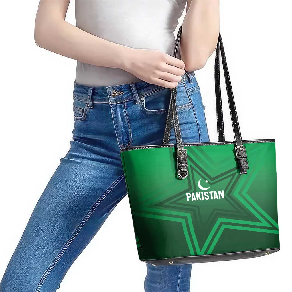 Pakistan Cricket World Cup 2024 Leather Tote Bag Star Jersey Inspired LT7
