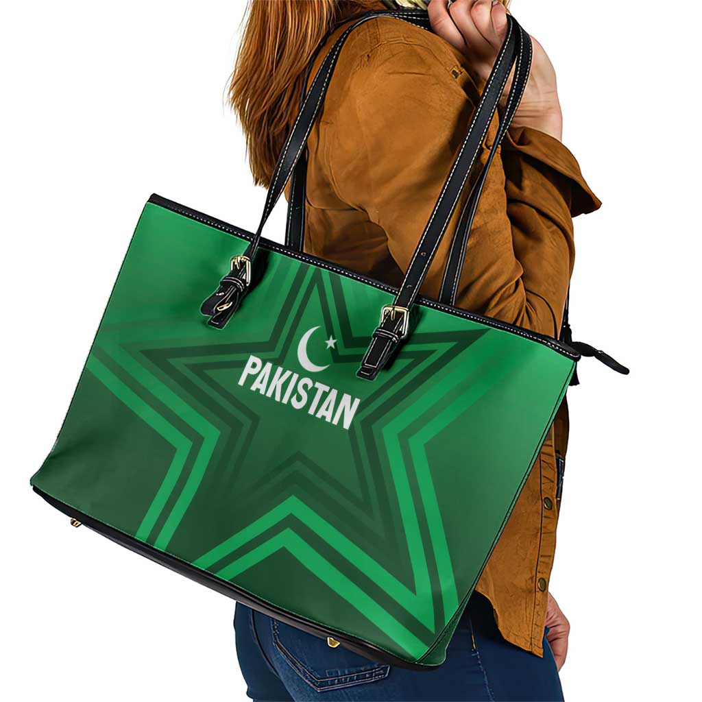Pakistan Cricket World Cup 2024 Leather Tote Bag Star Jersey Inspired LT7