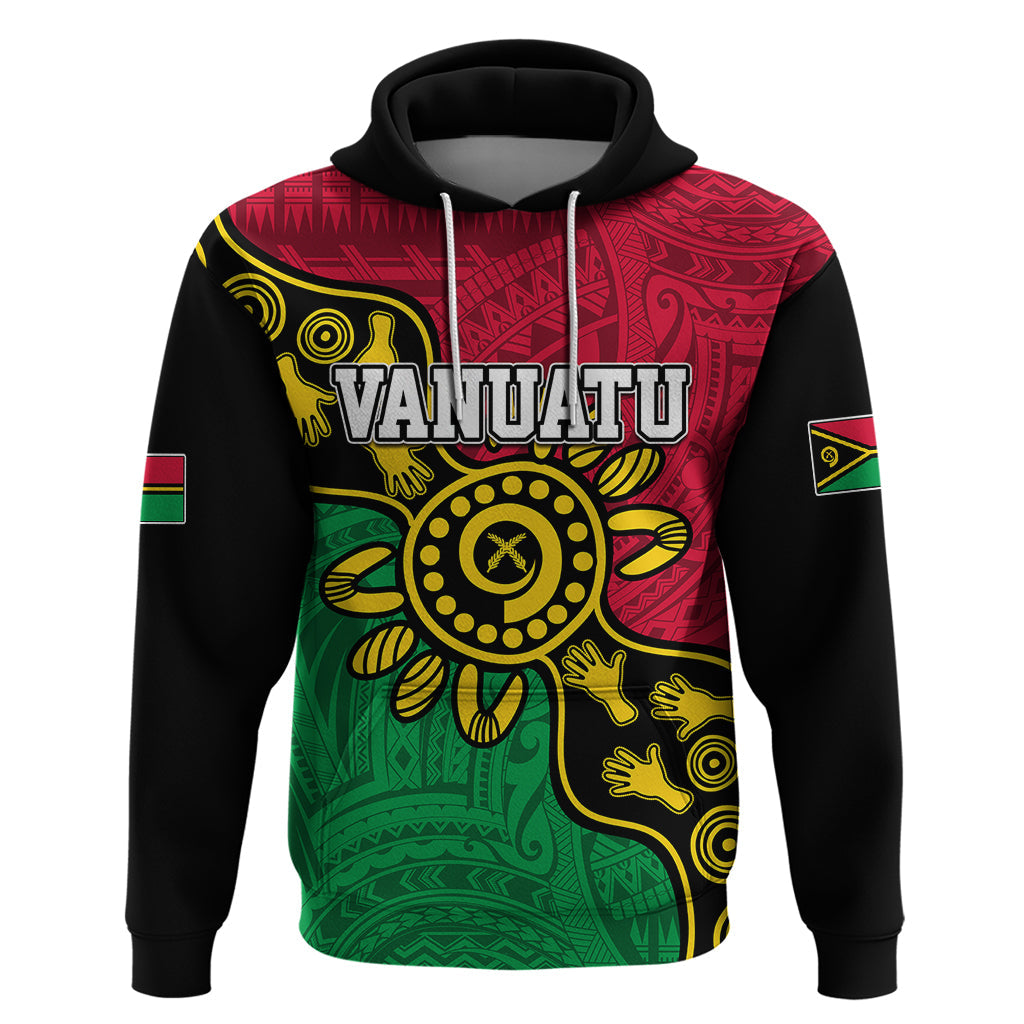 Personalised Vanuatu Hoodie Mix Aboriginal Dot Art LT7