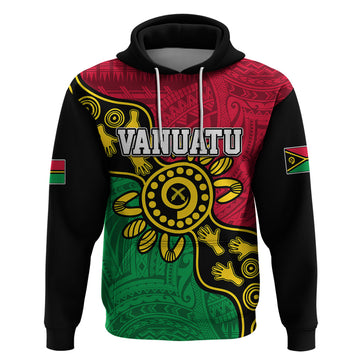 Personalised Vanuatu Hoodie Mix Aboriginal Dot Art LT7