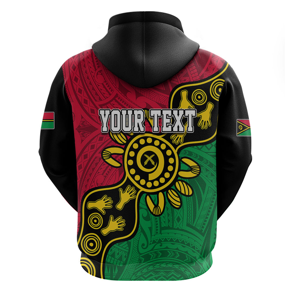Personalised Vanuatu Hoodie Mix Aboriginal Dot Art LT7