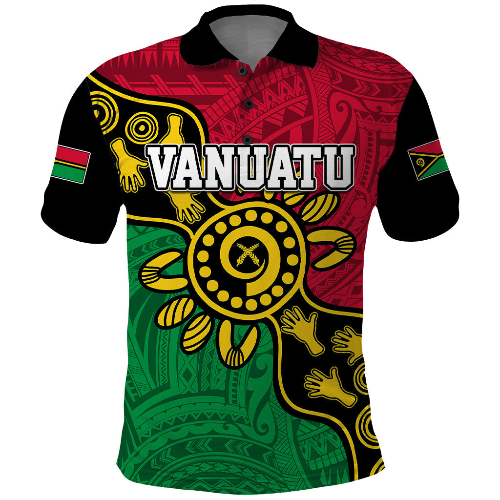 Personalised Vanuatu Polo Shirt Mix Aboriginal Dot Art LT7