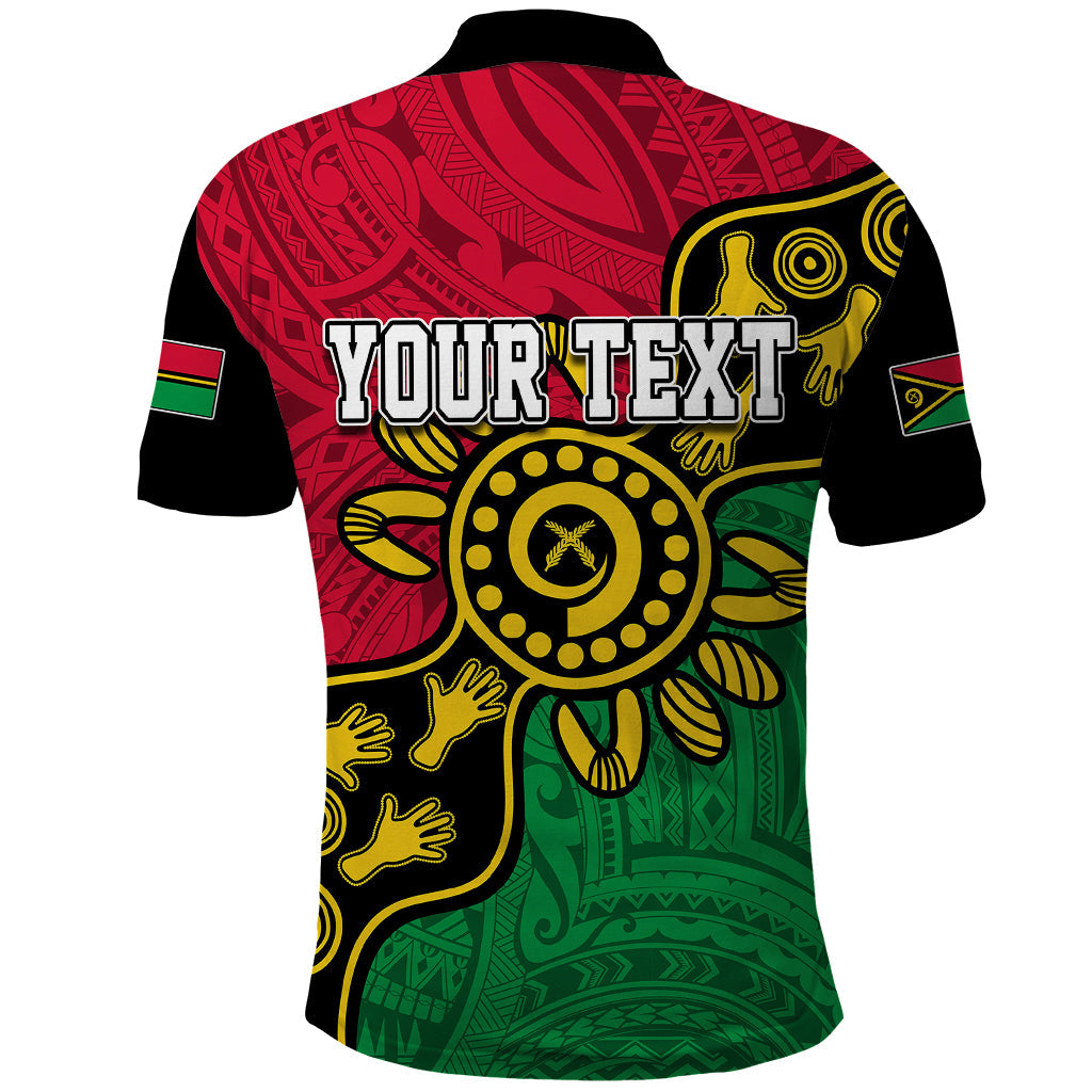 Personalised Vanuatu Polo Shirt Mix Aboriginal Dot Art LT7