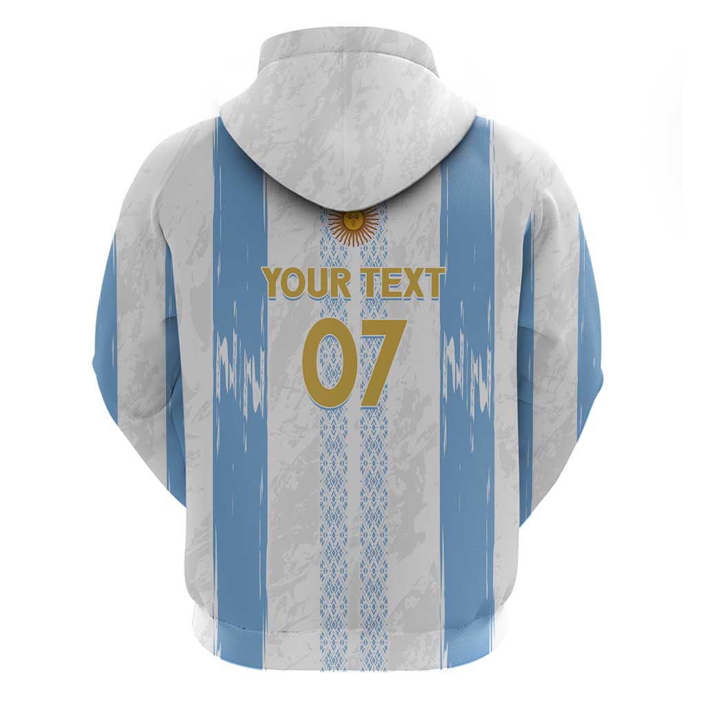 Argentina Football Custom Hoodie 2024 Albiceleste Grunge LT7