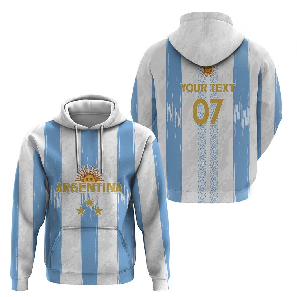 Argentina Football Custom Hoodie 2024 Albiceleste Grunge LT7