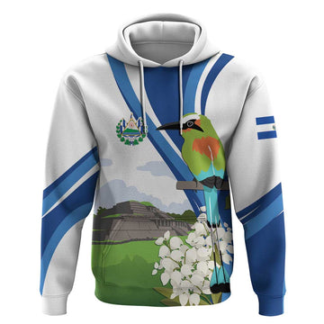 El Salvador Tazumal Hoodie Flor de Izote with Torogoz Bird LT7