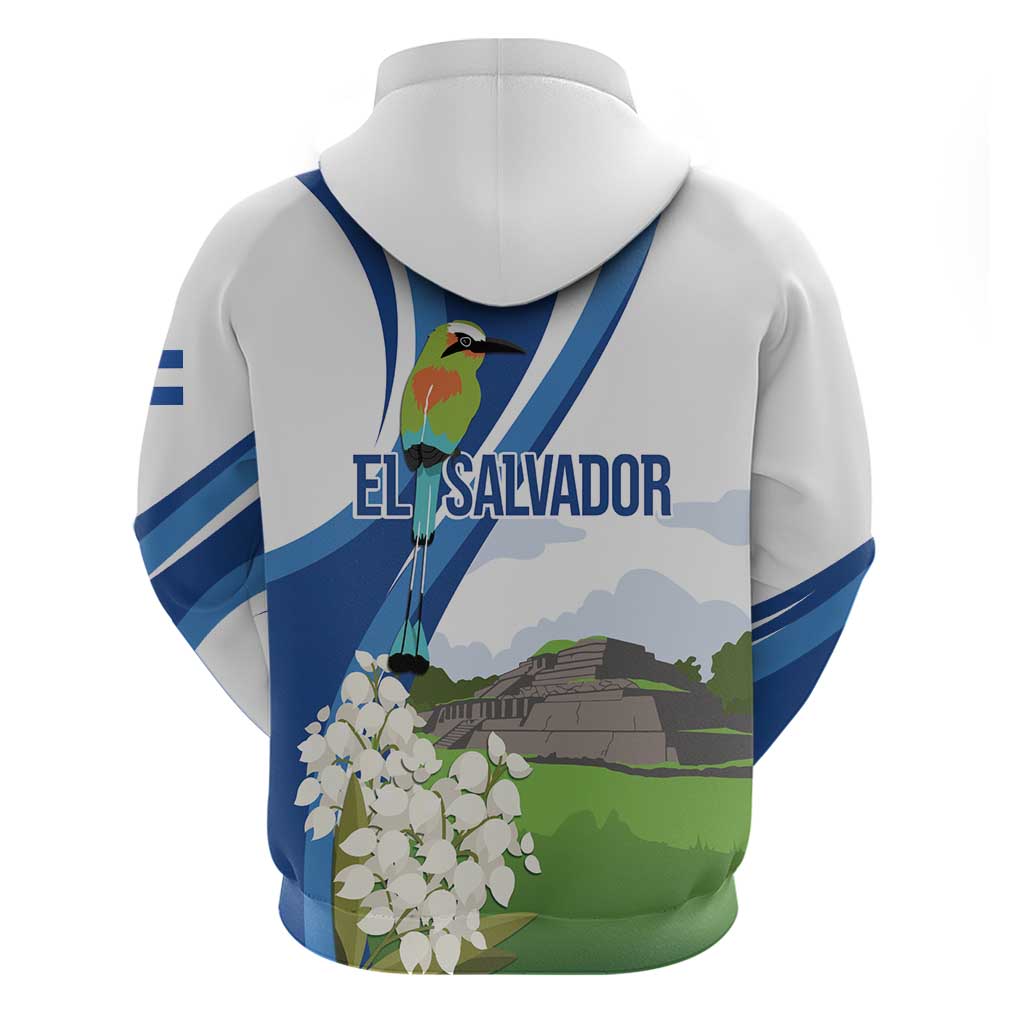 El Salvador Tazumal Hoodie Flor de Izote with Torogoz Bird LT7