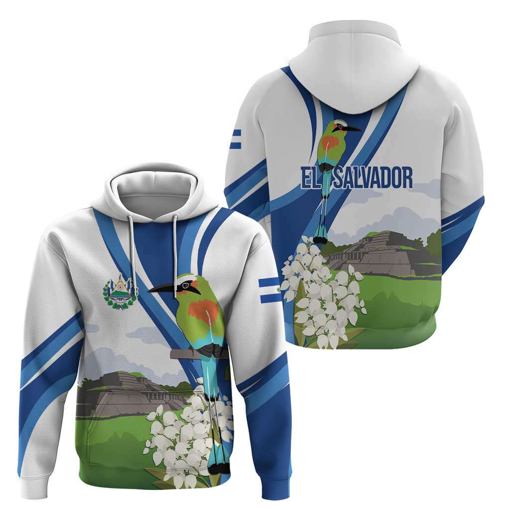 El Salvador Tazumal Hoodie Flor de Izote with Torogoz Bird LT7