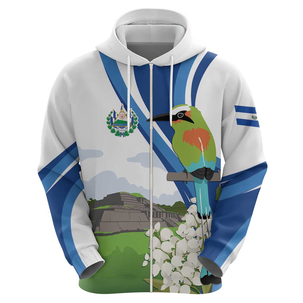 El Salvador Tazumal Hoodie Flor de Izote with Torogoz Bird LT7