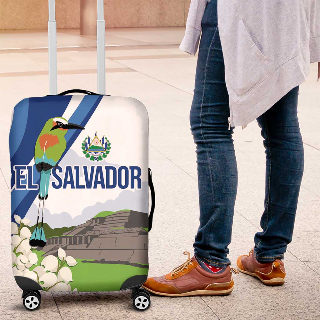 El Salvador Tazumal Luggage Cover Flor de Izote with Torogoz Bird LT7