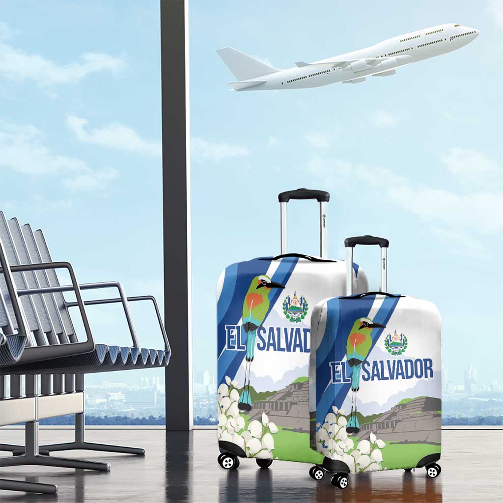 El Salvador Tazumal Luggage Cover Flor de Izote with Torogoz Bird LT7