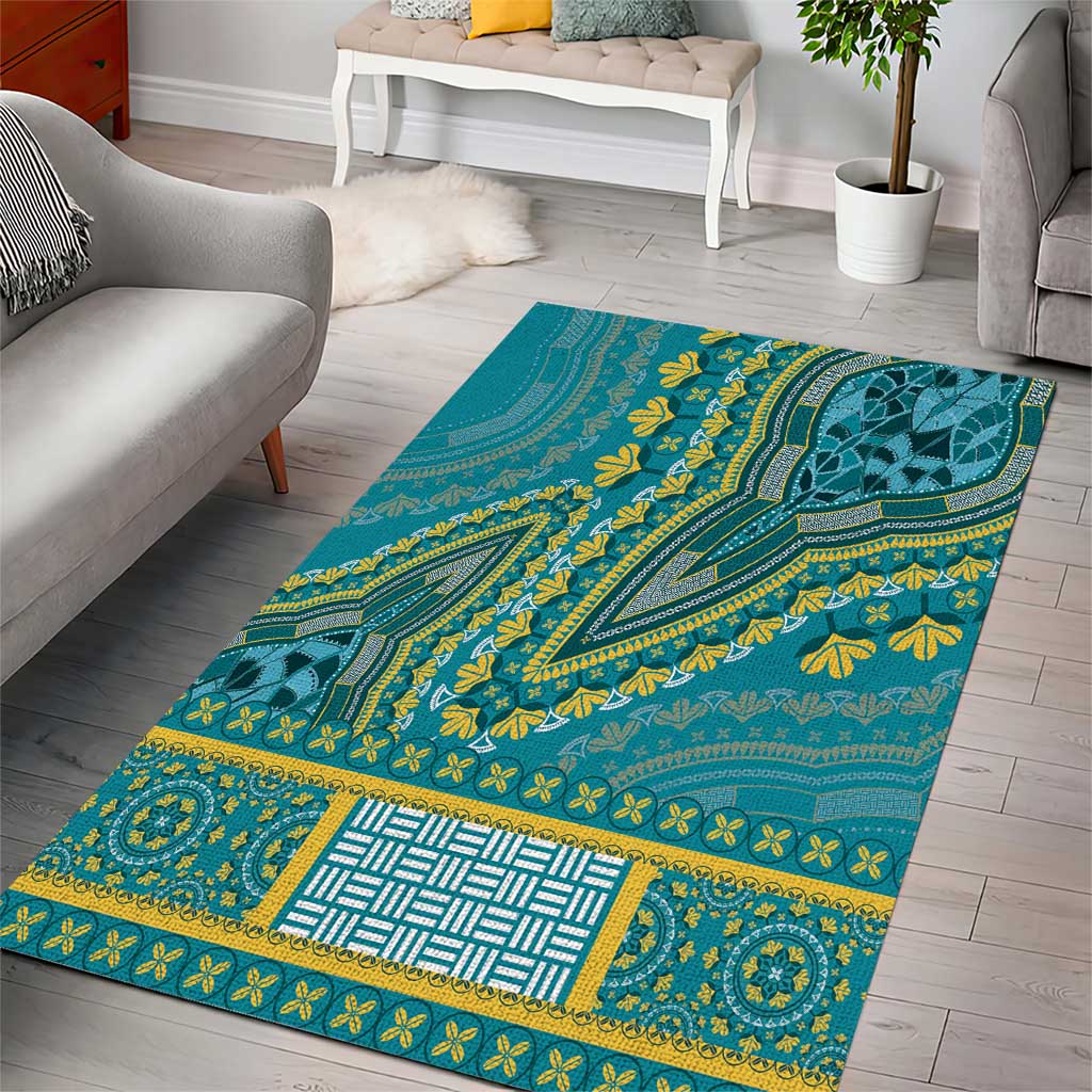 Dashiki Area Rug Luxury Afro - Teal LT7