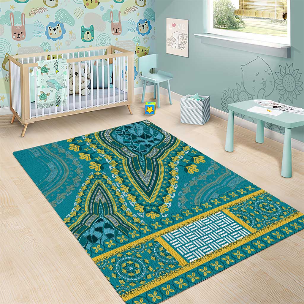 Dashiki Area Rug Luxury Afro - Teal LT7