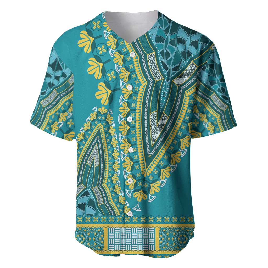 Dashiki Baseball Jersey Luxury Afro - Teal LT7