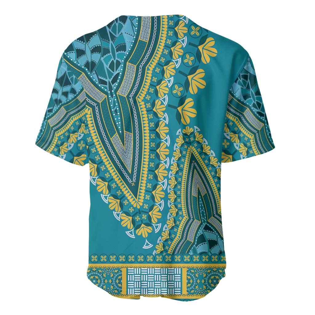 Dashiki Baseball Jersey Luxury Afro - Teal LT7