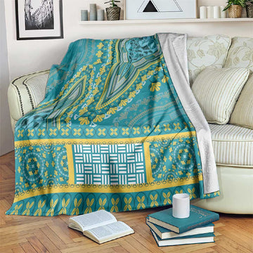 Dashiki Blanket Luxury Afro - Teal LT7