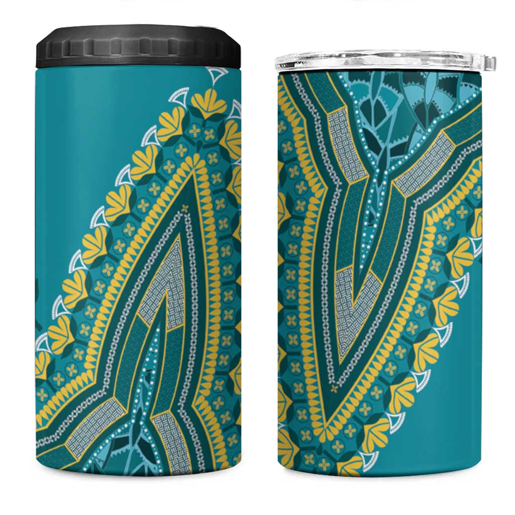 Dashiki 4 in 1 Can Cooler Tumbler Luxury Afro - Teal LT7