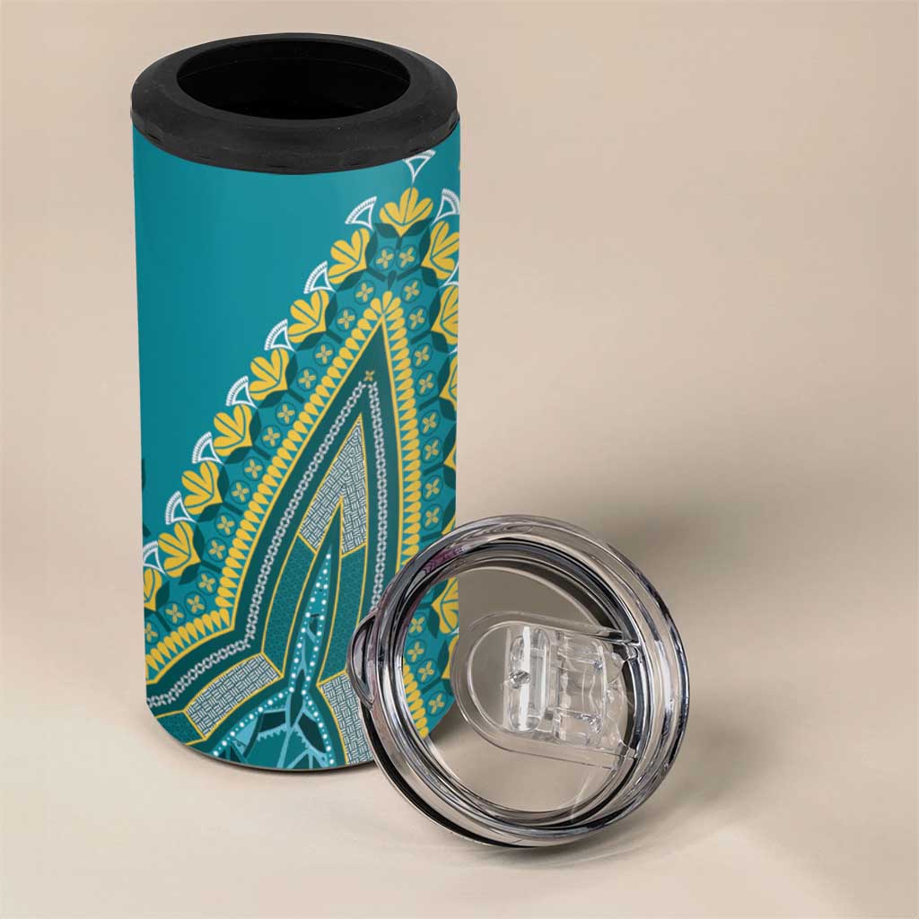 Dashiki 4 in 1 Can Cooler Tumbler Luxury Afro - Teal LT7