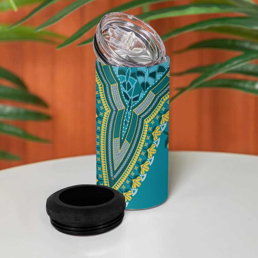 Dashiki 4 in 1 Can Cooler Tumbler Luxury Afro - Teal LT7
