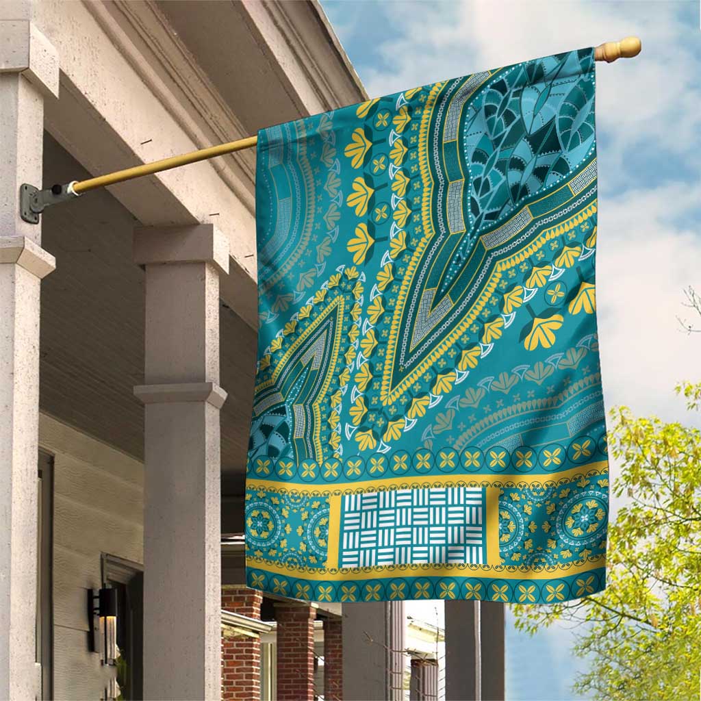 Dashiki Garden Flag Luxury Afro - Teal LT7