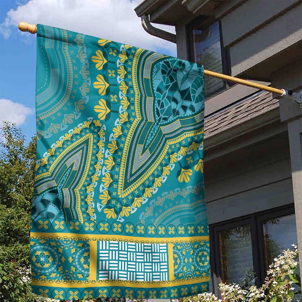Dashiki Garden Flag Luxury Afro - Teal LT7