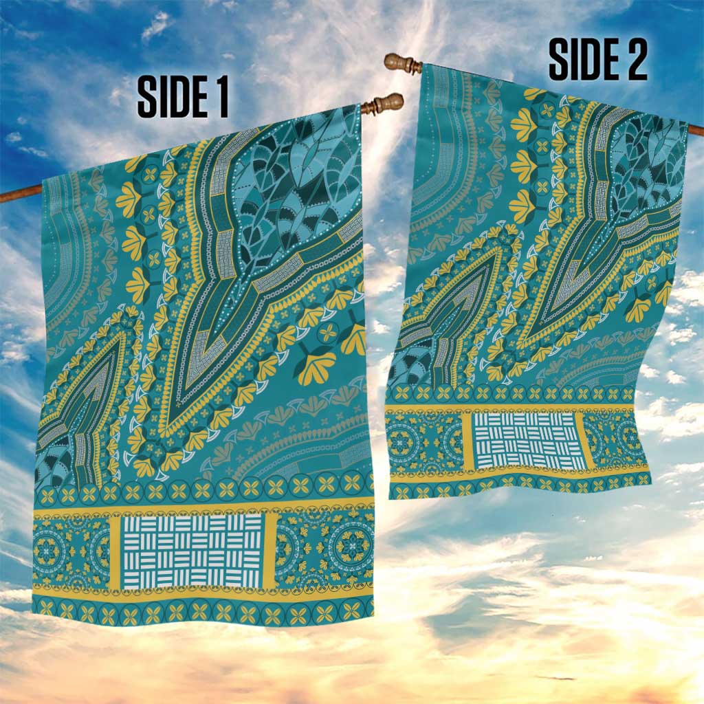 Dashiki Garden Flag Luxury Afro - Teal LT7