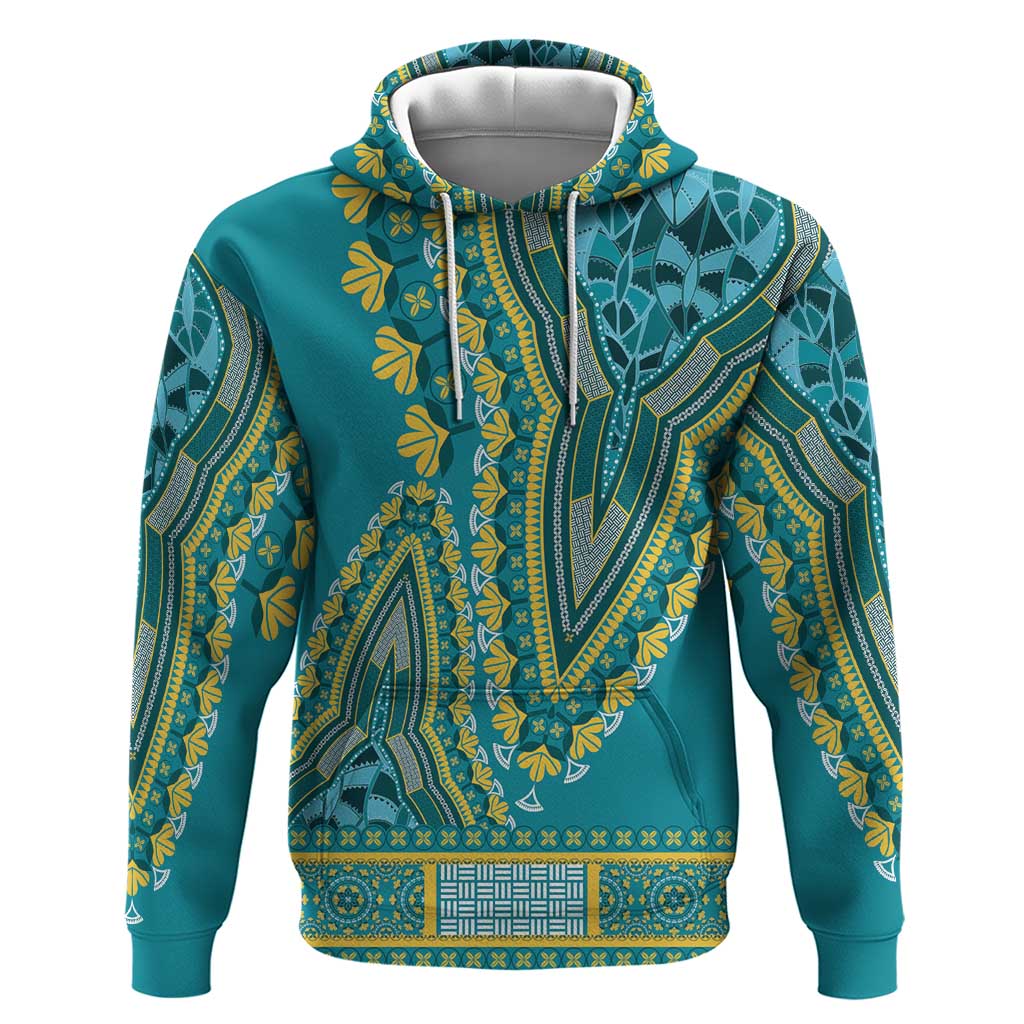 African Dashiki Hoodie Luxury Teal LT7