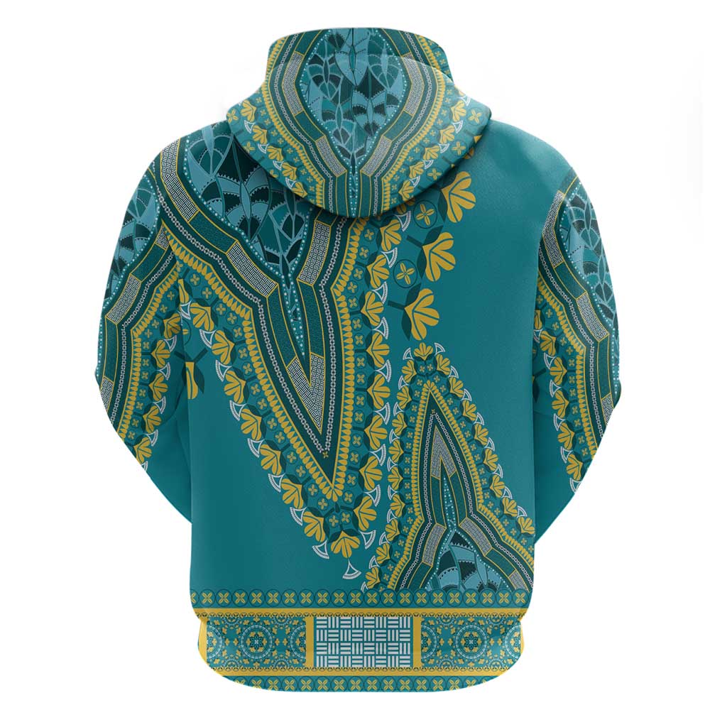 African Dashiki Hoodie Luxury Teal LT7