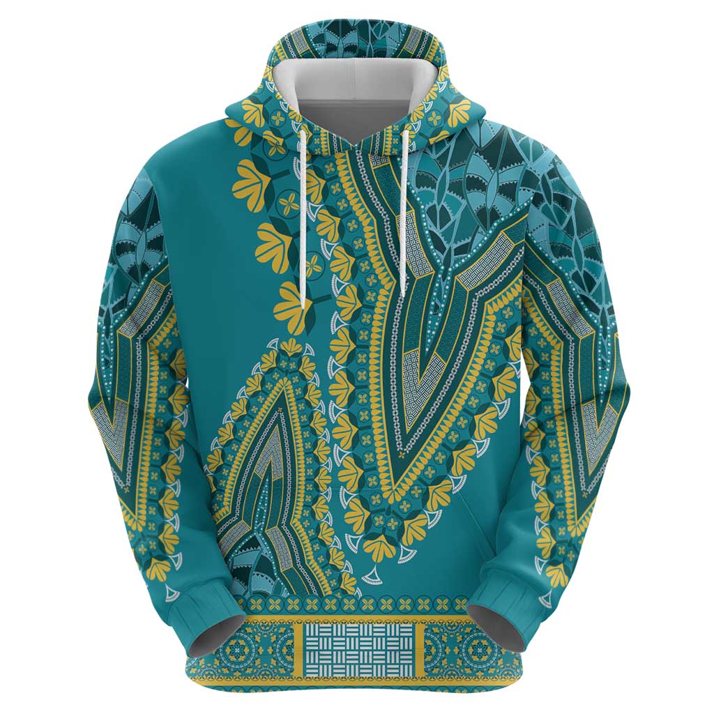 African Dashiki Hoodie Luxury Teal LT7