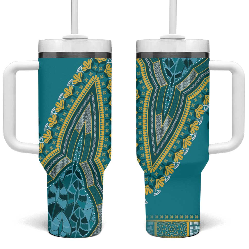Dashiki Tumbler With Handle Luxury Afro - Teal LT7