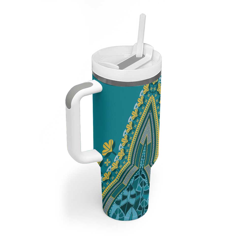 Dashiki Tumbler With Handle Luxury Afro - Teal LT7