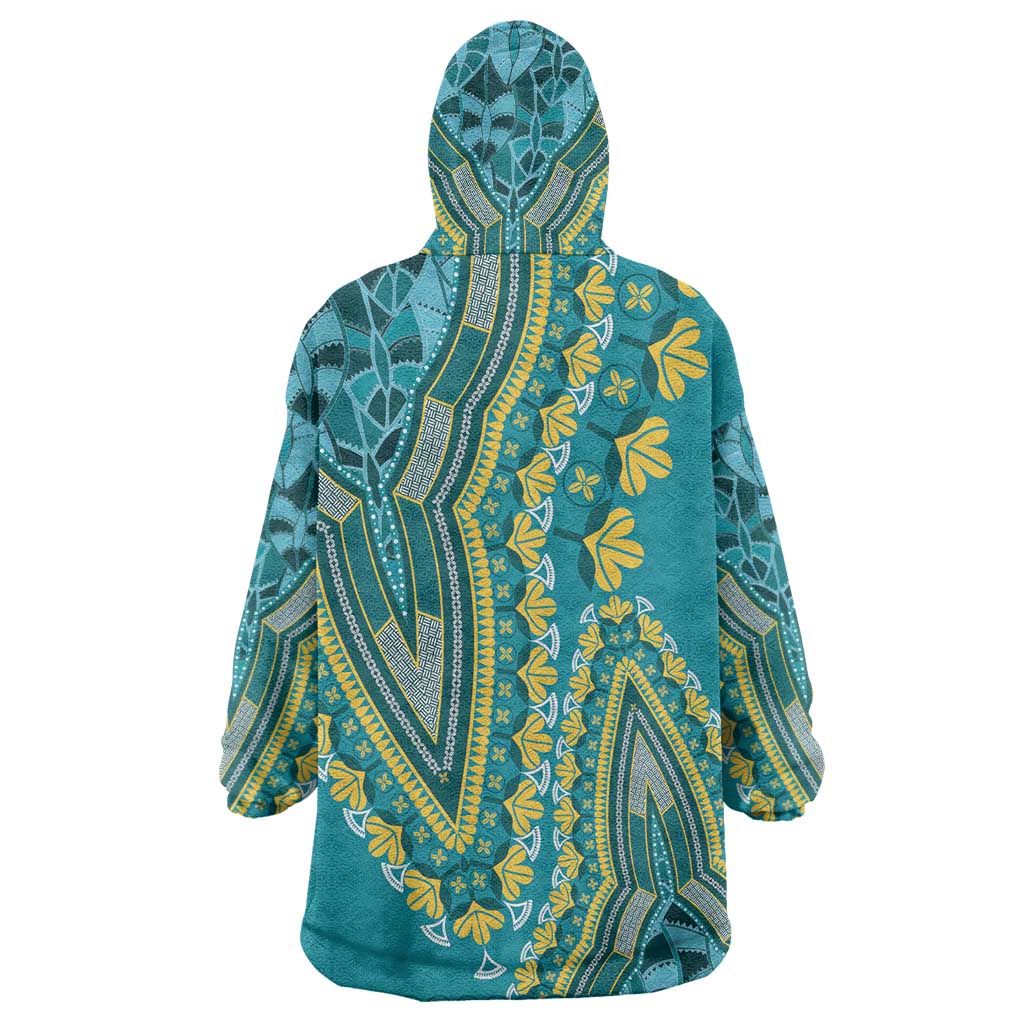 Dashiki Wearable Blanket Hoodie Luxury Afro - Teal LT7