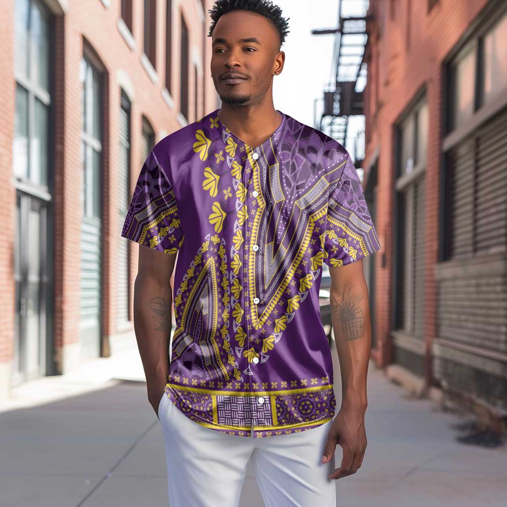 Dashiki Baseball Jersey Luxury Afro - Violet LT7