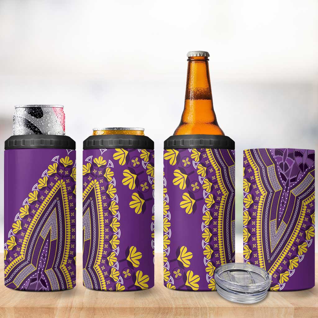 Dashiki 4 in 1 Can Cooler Tumbler Luxury Afro - Violet LT7