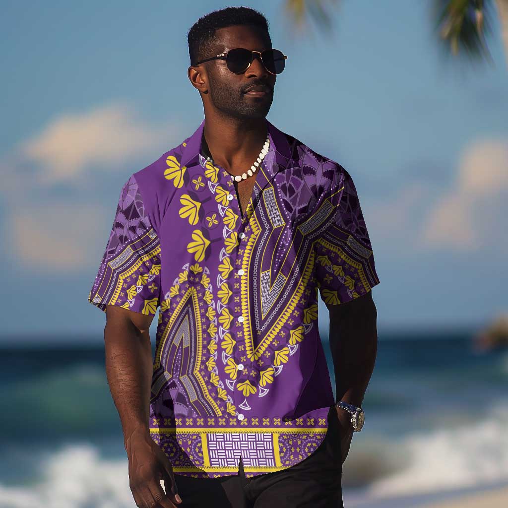 Dashiki Hawaiian Shirt Luxury Afro - Violet LT7