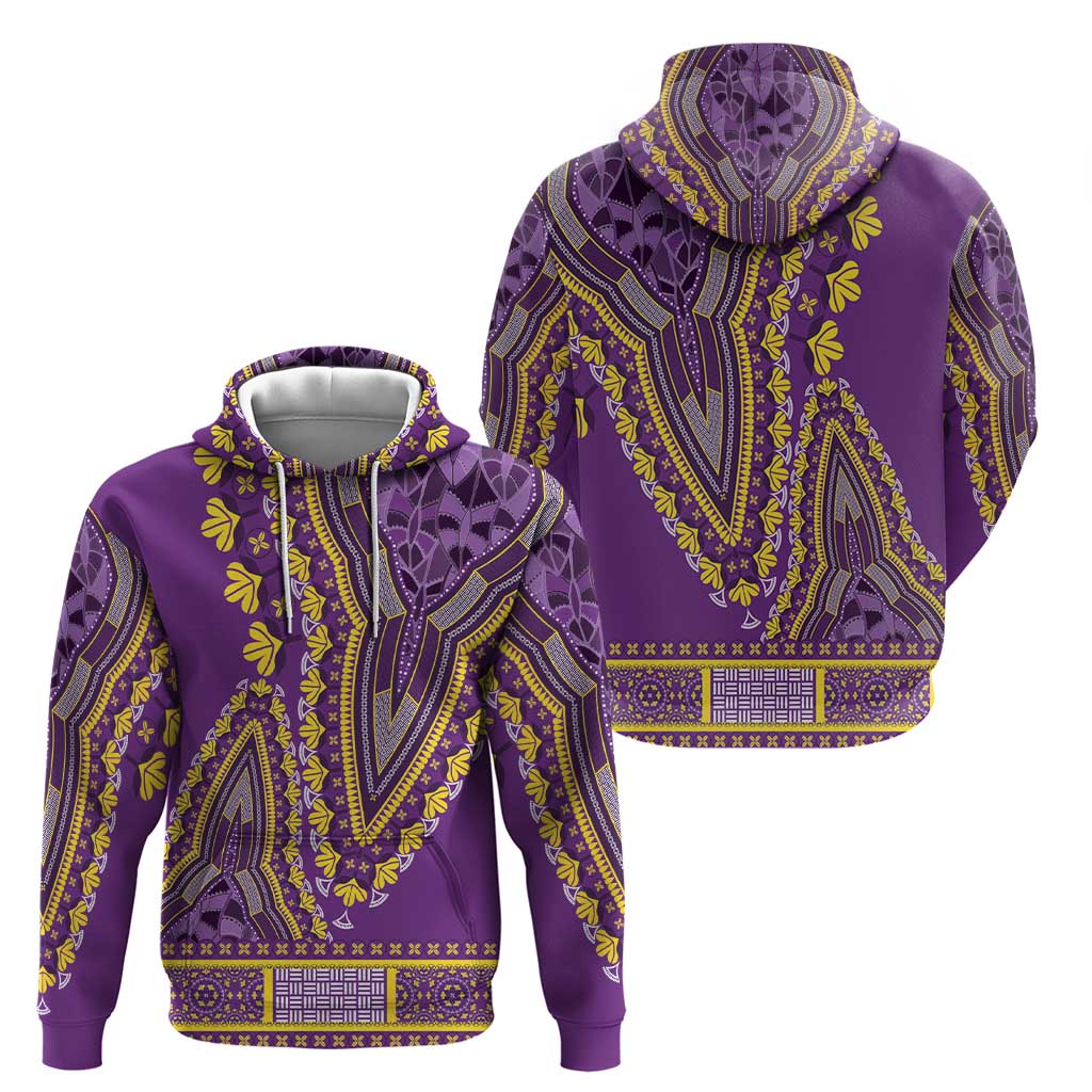 African Dashiki Hoodie Luxury Violet LT7
