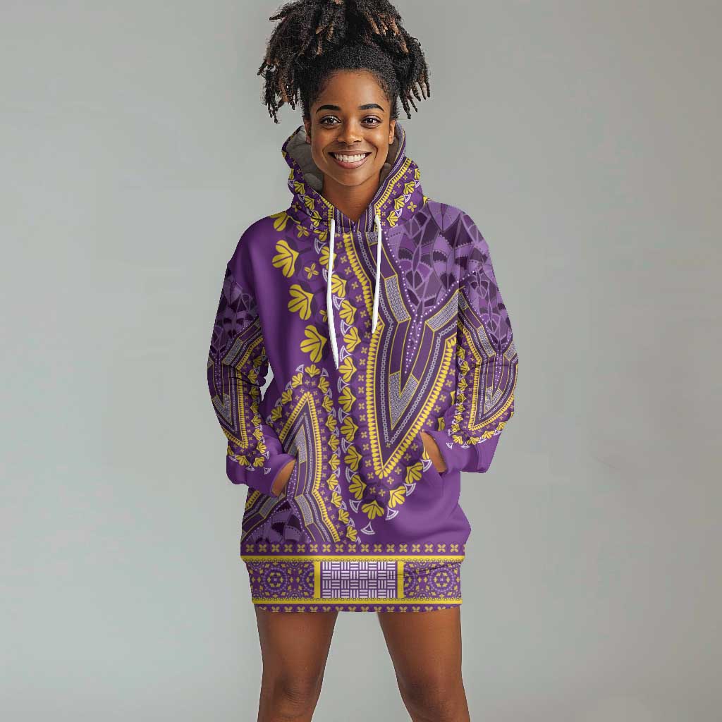 Dashiki Hoodie Dress Luxury Afro - Violet LT7