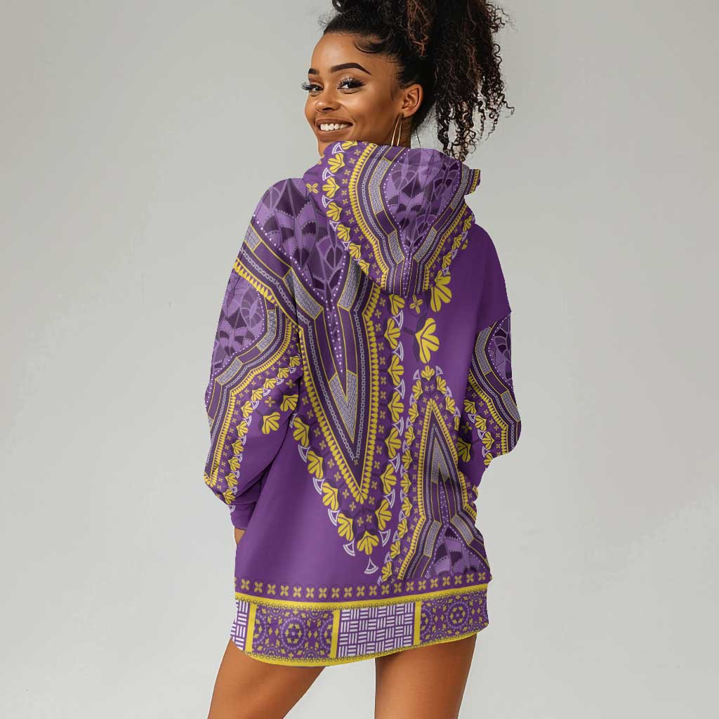 Dashiki Hoodie Dress Luxury Afro - Violet LT7