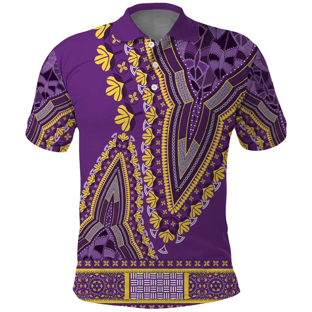 African Dashiki Polo Shirt Luxury Violet LT7