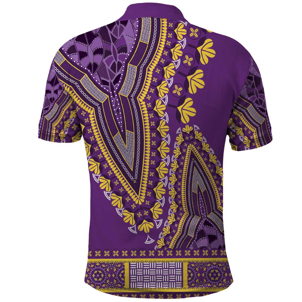 African Dashiki Polo Shirt Luxury Violet LT7