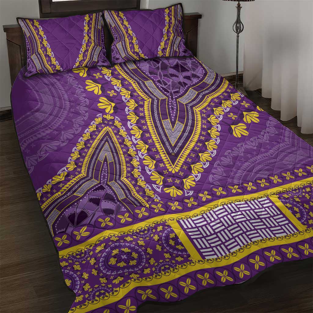 Dashiki Quilt Bed Set Luxury Afro - Violet LT7