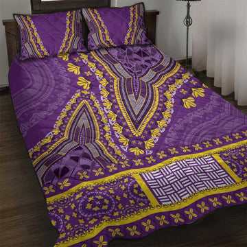 Dashiki Quilt Bed Set Luxury Afro - Violet LT7
