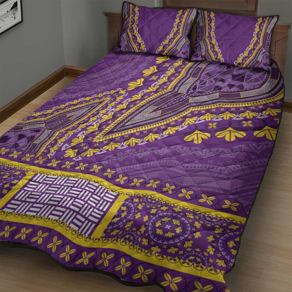 Dashiki Quilt Bed Set Luxury Afro - Violet LT7