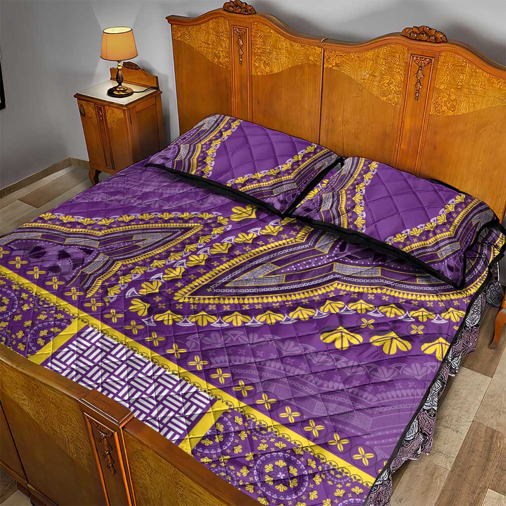 Dashiki Quilt Bed Set Luxury Afro - Violet LT7