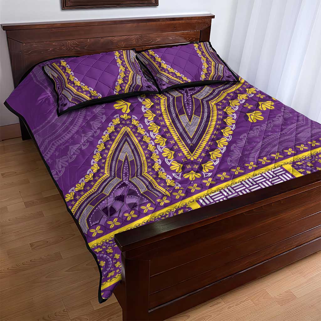 Dashiki Quilt Bed Set Luxury Afro - Violet LT7