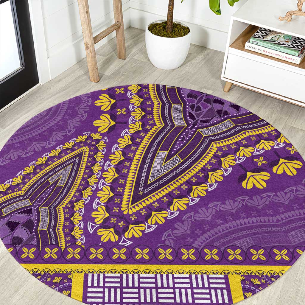 Dashiki Round Carpet Luxury Afro - Violet LT7
