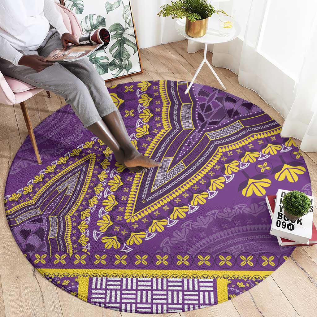 Dashiki Round Carpet Luxury Afro - Violet LT7