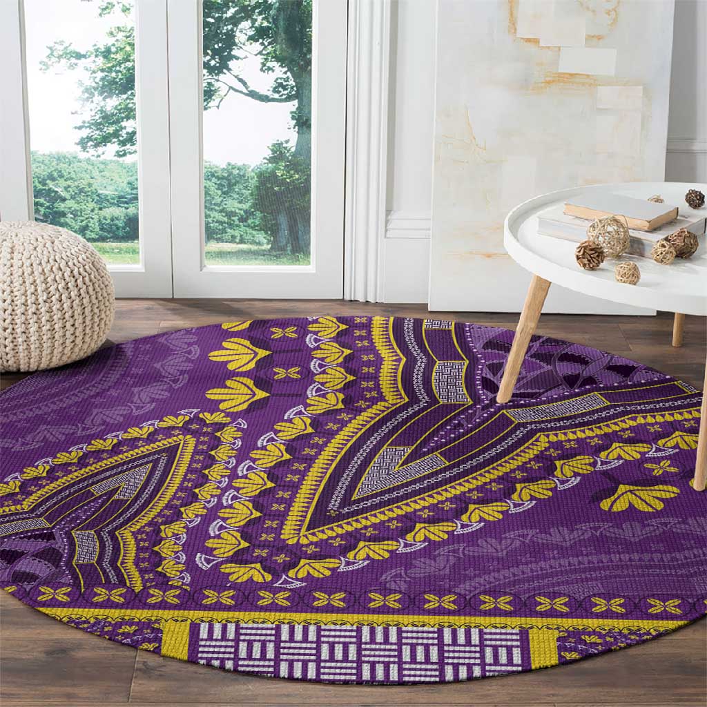 Dashiki Round Carpet Luxury Afro - Violet LT7