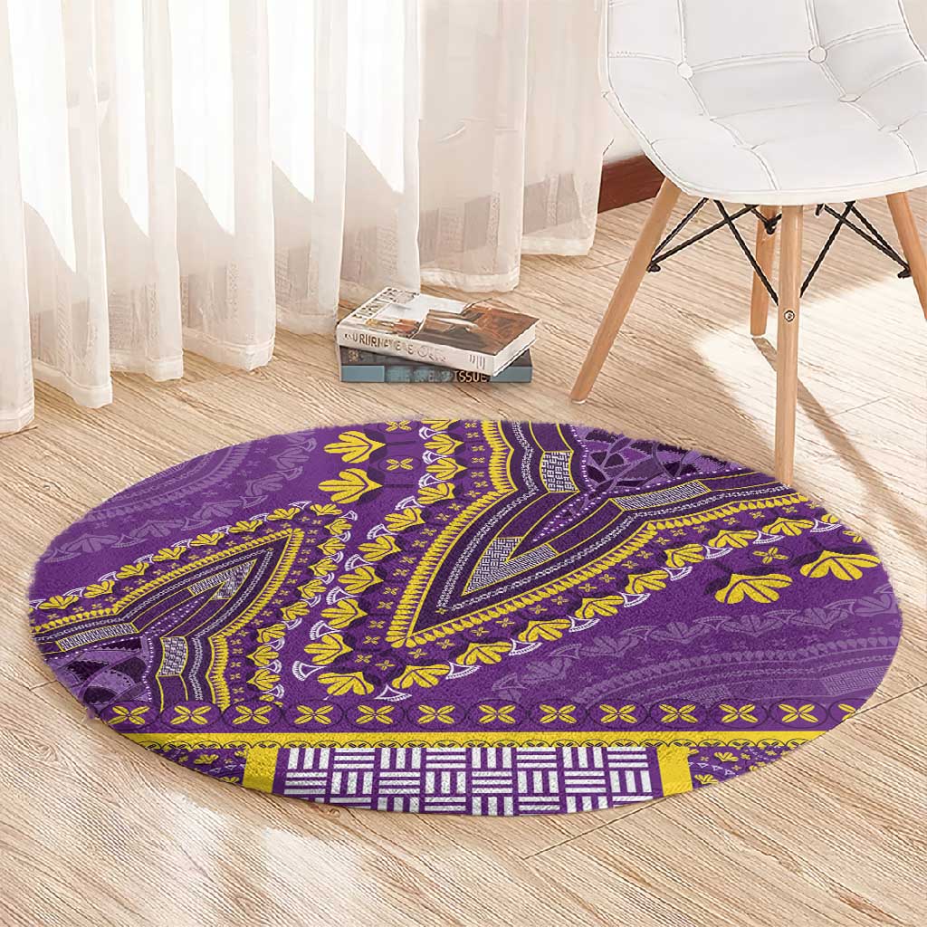 Dashiki Round Carpet Luxury Afro - Violet LT7