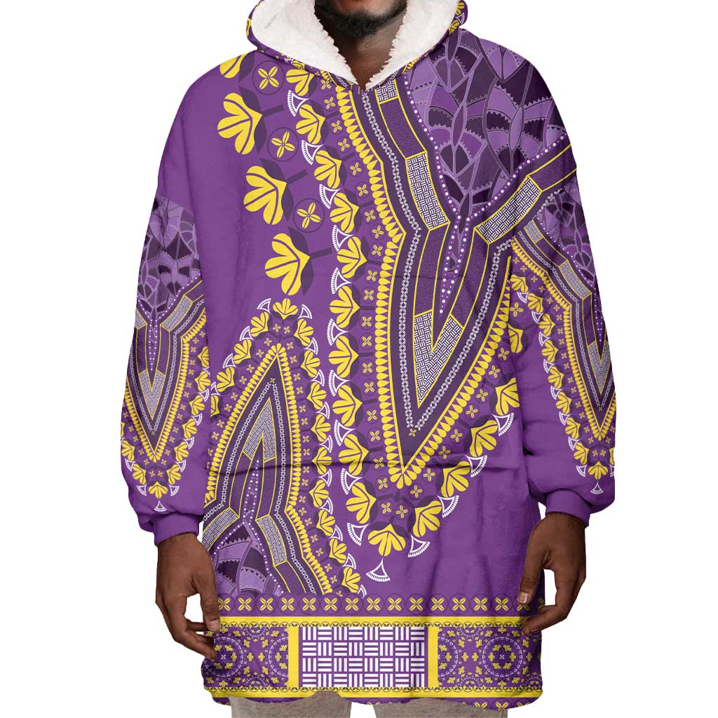 Dashiki Wearable Blanket Hoodie Luxury Afro - Violet LT7